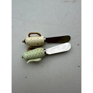 Decorative Teapot Cheese Spreaders Knives Charcuterie Accessories Set Of 2